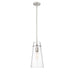 Kira Brushed Nickel 1 Light Rod 13 Inch Pendant Z-Lite 7508P-ROD-BN | theLightShop