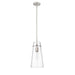 Kira Brushed Nickel 1 Light Rod 13 Inch Pendant Z-Lite 7508P-ROD-BN | theLightShop