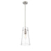 Kira Brushed Nickel 1 Light Rod 13 Inch Pendant Z-Lite 7508P-ROD-BN | theLightShop