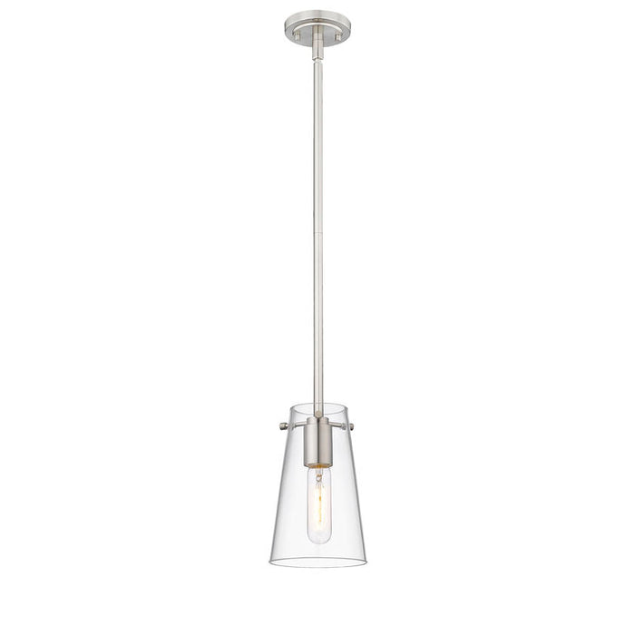 Kira Brushed Nickel 1 Light Rod 8 Inch Pendant Z-Lite 7508MP-ROD-BN | theLightShop