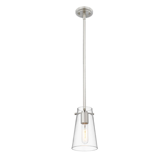 Kira Brushed Nickel 1 Light Rod 8 Inch Pendant Z-Lite 7508MP-ROD-BN | theLightShop