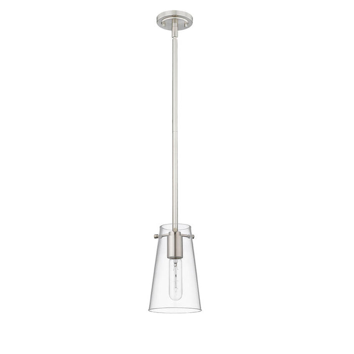 Kira Brushed Nickel 1 Light Rod 8 Inch Pendant Z-Lite 7508MP-ROD-BN | theLightShop
