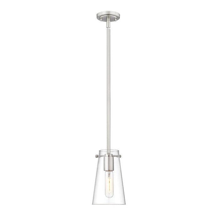 Kira Brushed Nickel 1 Light Rod 8 Inch Pendant Z-Lite 7508MP-ROD-BN | theLightShop