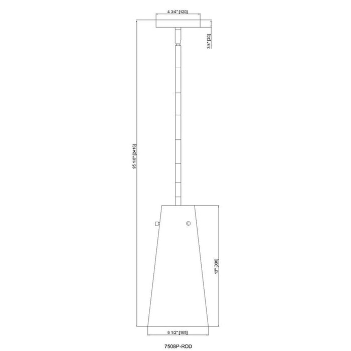 Kira Chrome 1 Light Rod 13 Inch Pendant Z-Lite 7508P-ROD-CH | theLightShop
