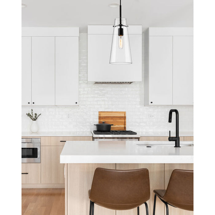Kira Matte Black 1 Light Cord 13 Inch Pendant Z-Lite 7508P-MB | theLightShop
