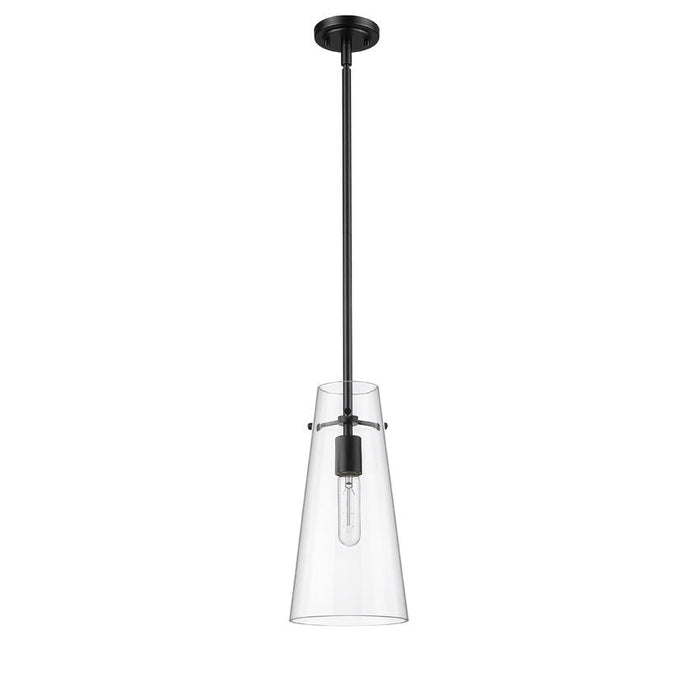 Kira Matte Black 1 Light Rod 13 Inch Pendant Z-Lite 7508P-ROD-MB | theLightShop