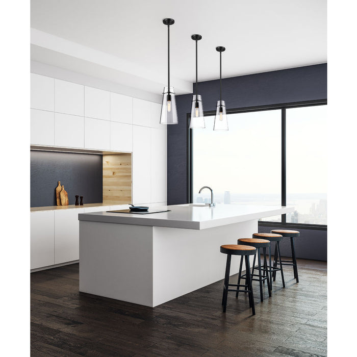 Kira Matte Black 1 Light Rod 13 Inch Pendant Z-Lite 7508P-ROD-MB | theLightShop