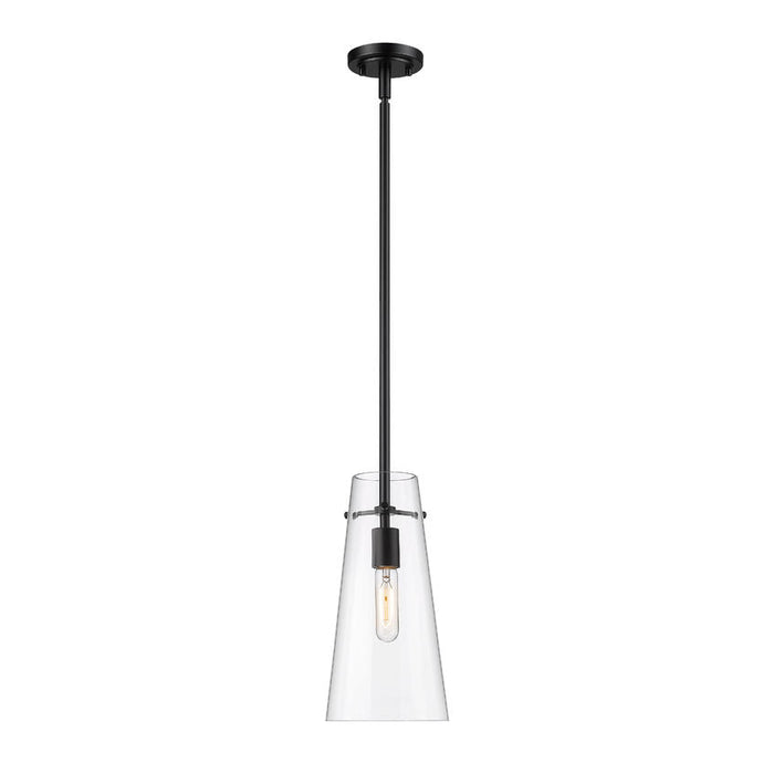 Kira Matte Black 1 Light Rod 13 Inch Pendant Z-Lite 7508P-ROD-MB | theLightShop
