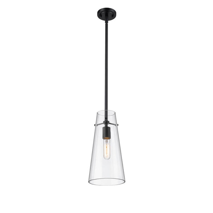Kira Matte Black 1 Light Rod 13 Inch Pendant Z-Lite 7508P-ROD-MB | theLightShop