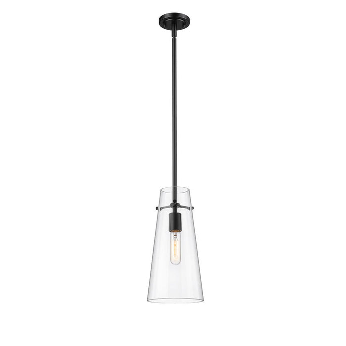 Kira Matte Black 1 Light Rod 13 Inch Pendant Z-Lite 7508P-ROD-MB | theLightShop