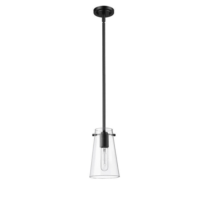 Kira Matte Black 1 Light Rod 8 Inch Pendant Z-Lite 7508MP-ROD-MB | theLightShop