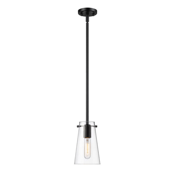 Kira Matte Black 1 Light Rod 8 Inch Pendant Z-Lite 7508MP-ROD-MB | theLightShop