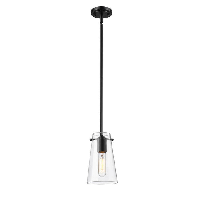 Kira Matte Black 1 Light Rod 8 Inch Pendant Z-Lite 7508MP-ROD-MB | theLightShop