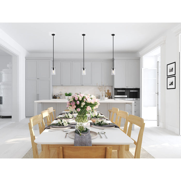 Kira Matte Black 1 Light Rod 8 Inch Pendant Z-Lite 7508MP-ROD-MB | theLightShop