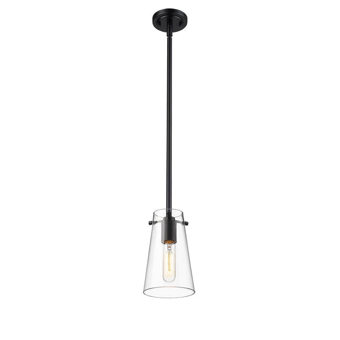 Kira Matte Black 1 Light Rod 8 Inch Pendant Z-Lite 7508MP-ROD-MB | theLightShop