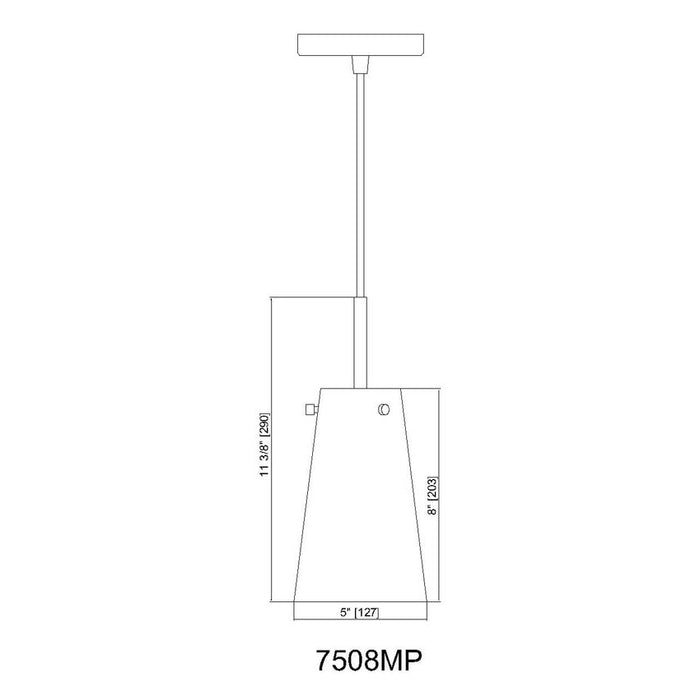 Kira Modern Gold 1 Light Cord 8 Inch Pendant Z-Lite 7508MP-MGLD | theLightShop