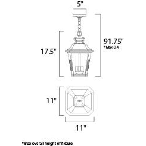 Knoxville Bronze Outdoor Hanging Lantern - Outdoor Hanging Lantern