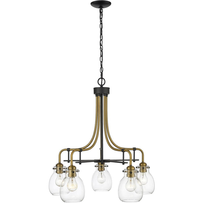 Kraken Matte Black Olde Brass Chandelier | theLightShop