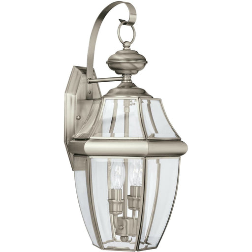 Lancaster Antique Brushed Nickel LED Outdoor Wall Lantern - Outdoor Wall Sconce