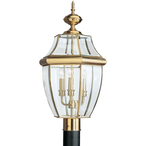 Lancaster Polished Brass LED Outdoor Post Lantern - Outdoor Post Lantern