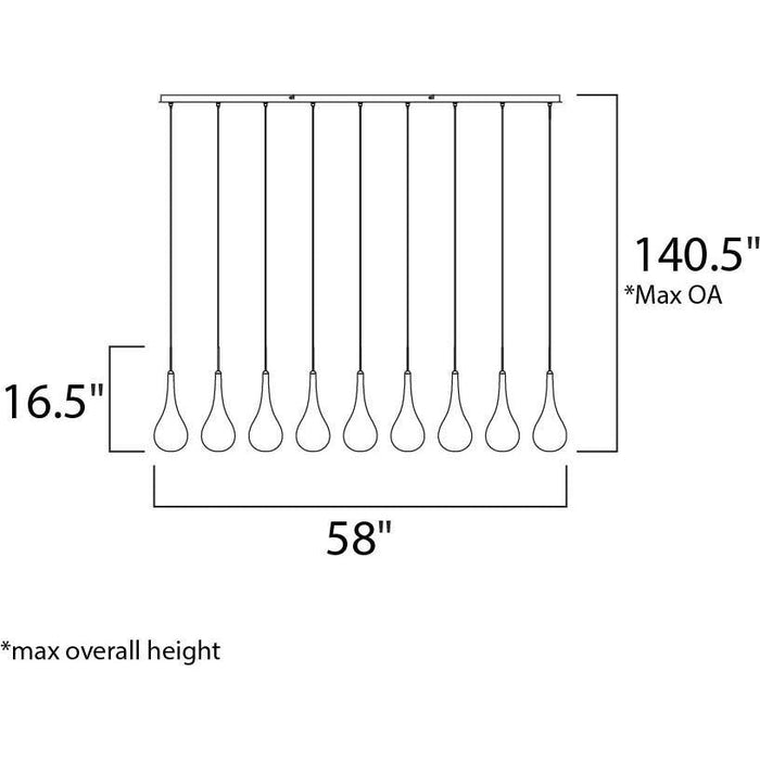 Larmes LED Polished Chrome LED Linear Pendant - Pendants