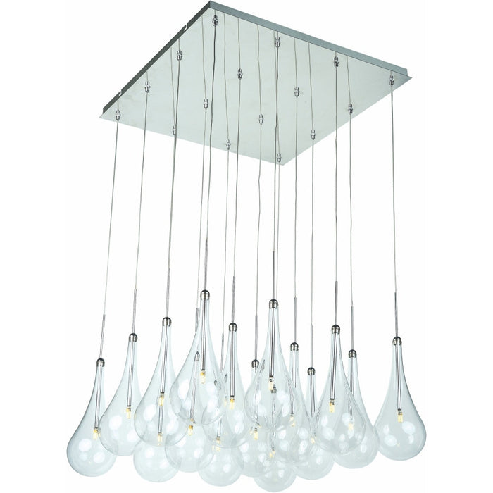 Larmes LED Polished Chrome LED Multi-Light Pendant - Pendants