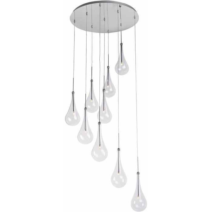 Larmes LED Polished Chrome LED Single Pendant - Pendants