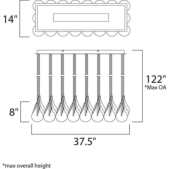 Larmes Polished Chrome Linear Pendant - Pendants
