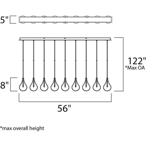 Larmes Polished Chrome Linear Pendant - Pendants