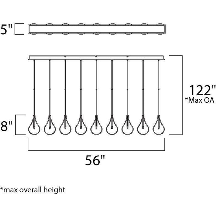 Larmes Polished Chrome Linear Pendant - Pendants