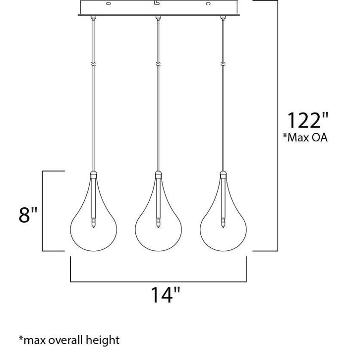 Larmes Polished Chrome Multi-Light Pendant - Pendants