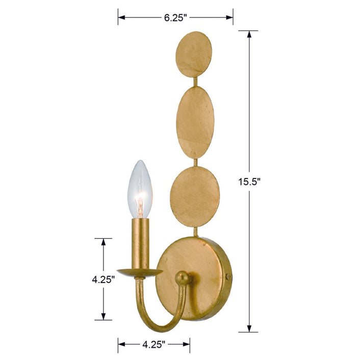 Layla 1 Light Antique Gold Sconce - Wall Sconces
