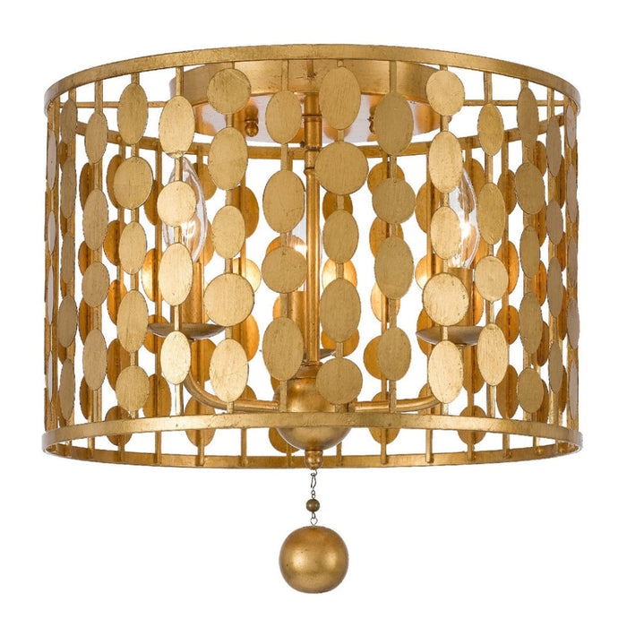 Layla 3 Light Antique Gold Ceiling Mount - Ceiling Mount