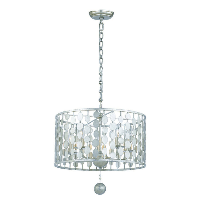 Layla 5 Light Antique Silver Chandelier - Chandeliers