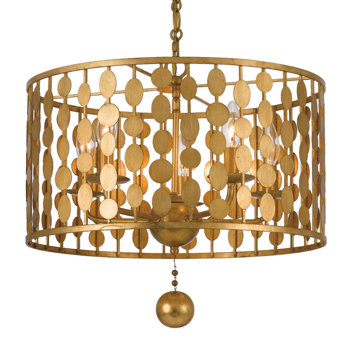 Layla 6 Light Antique Gold Chandelier - Chandeliers