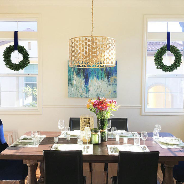 Layla 6 Light Antique Gold Chandelier - Chandeliers