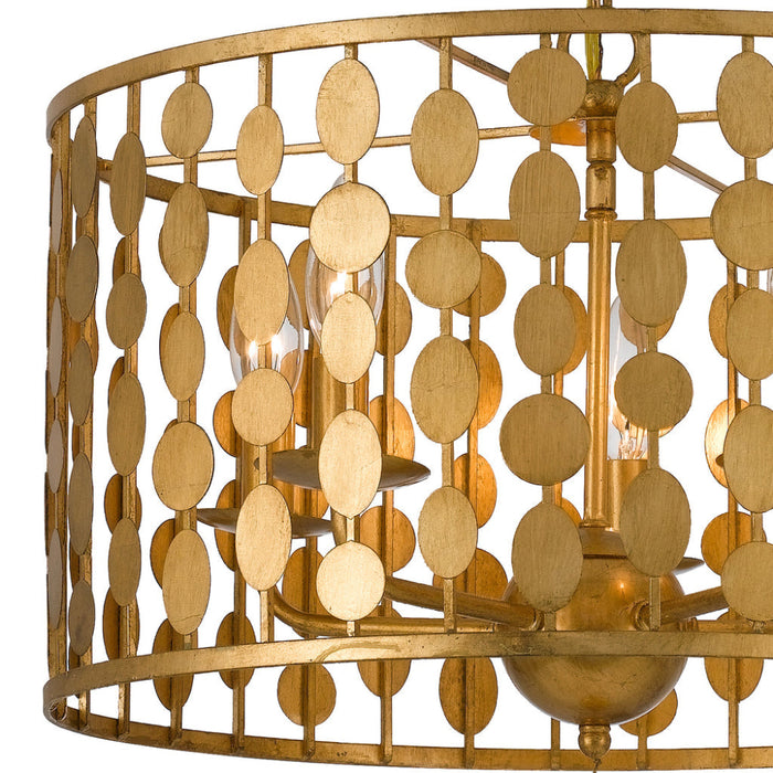 Layla 6 Light Antique Gold Chandelier - Chandeliers