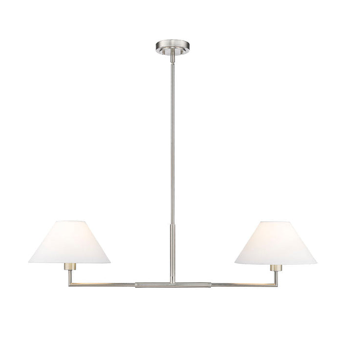 Leila Brushed Nickel 2 Light 42 Inch Linear Chandelier Z-Lite 744-42L-BN | theLightShop