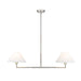 Leila Brushed Nickel 2 Light 42 Inch Linear Chandelier Z-Lite 744-42L-BN | theLightShop