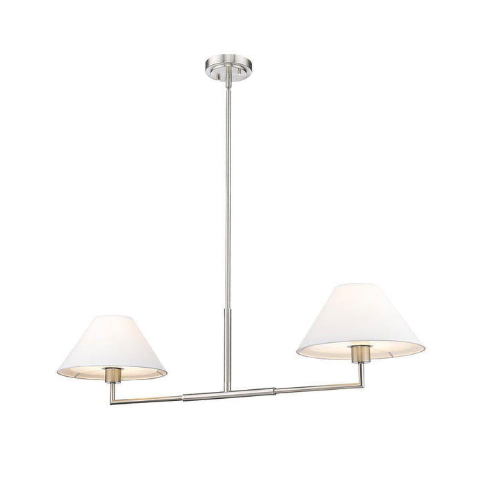 Leila Brushed Nickel 2 Light 42 Inch Linear Chandelier Z-Lite 744-42L-BN | theLightShop