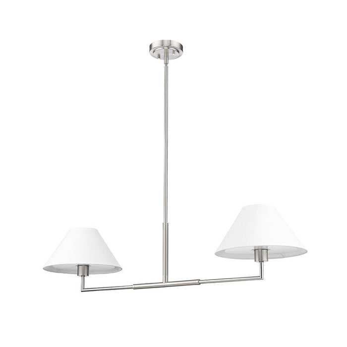 Leila Brushed Nickel 2 Light 42 Inch Linear Chandelier Z-Lite 744-42L-BN | theLightShop