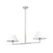 Leila Brushed Nickel 2 Light 42 Inch Linear Chandelier Z-Lite 744-42L-BN | theLightShop