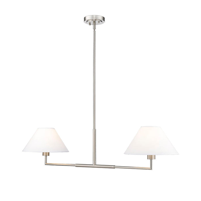 Leila Brushed Nickel 2 Light 42 Inch Linear Chandelier Z-Lite 744-42L-BN | theLightShop