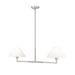 Leila Brushed Nickel 2 Light 42 Inch Linear Chandelier Z-Lite 744-42L-BN | theLightShop