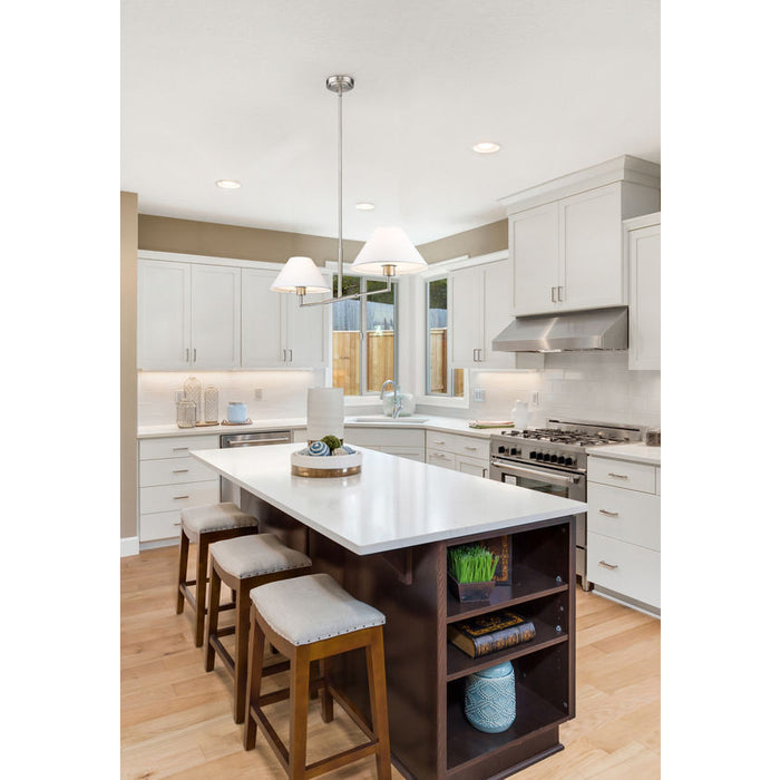 Leila Brushed Nickel 2 Light 42 Inch Linear Chandelier Z-Lite 744-42L-BN | theLightShop