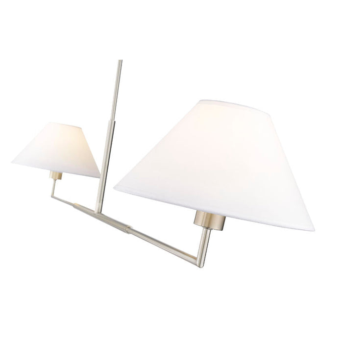 Leila Brushed Nickel 2 Light 62 Inch Linear Chandelier Z-Lite 744-62L-BN | theLightShop