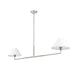 Leila Brushed Nickel 2 Light 62 Inch Linear Chandelier Z-Lite 744-62L-BN | theLightShop