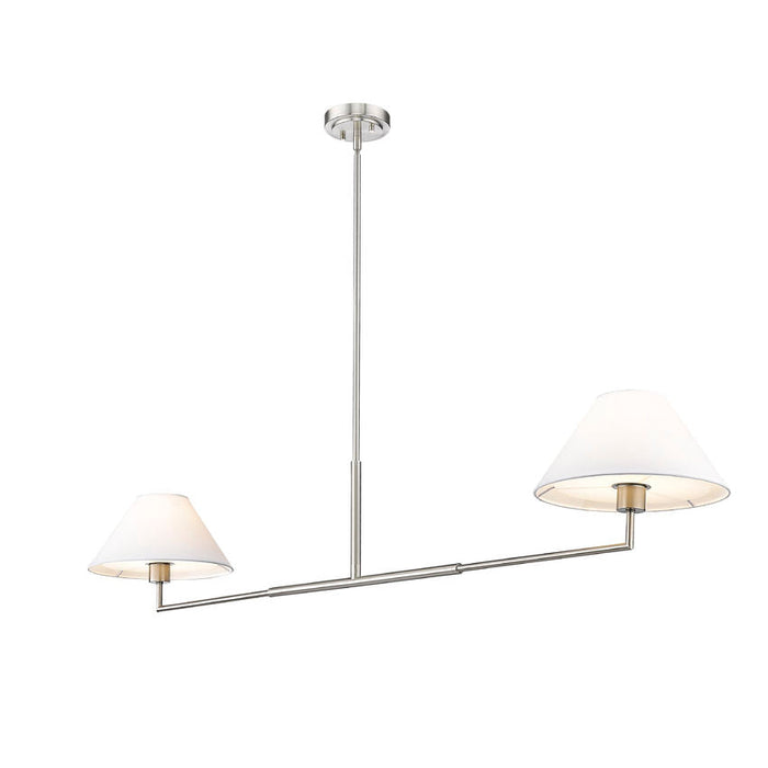 Leila Brushed Nickel 2 Light 62 Inch Linear Chandelier Z-Lite 744-62L-BN | theLightShop
