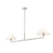 Leila Brushed Nickel 2 Light 62 Inch Linear Chandelier Z-Lite 744-62L-BN | theLightShop