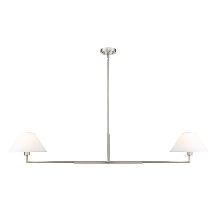 Leila Brushed Nickel 2 Light 62 Inch Linear Chandelier Z-Lite 744-62L-BN | theLightShop